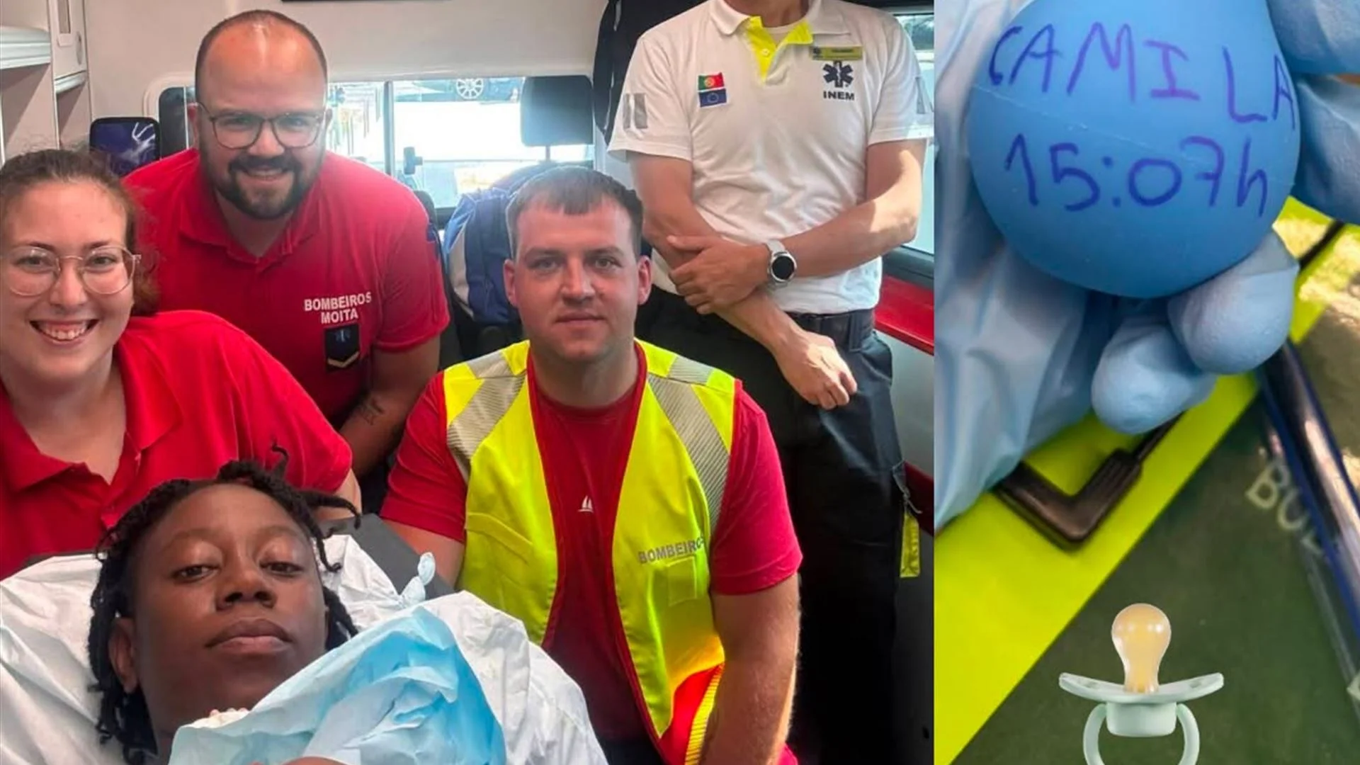 Chama-se Camila e nasceu numa ambulância dos Bombeiros da Moita