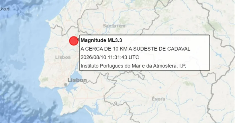 Sismo de magnitude 3.3 sentido no distrito de Lisboa