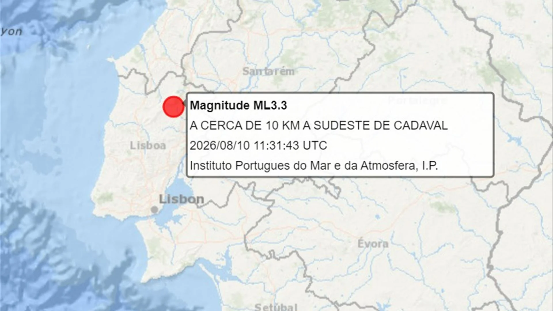 Sismo de magnitude 3.3 sentido no distrito de Lisboa